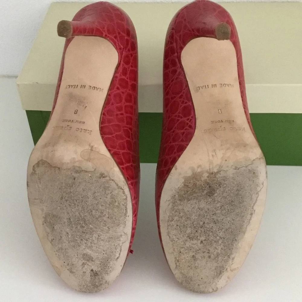 Kate Spade Coral Patent Leather Bow Pumps